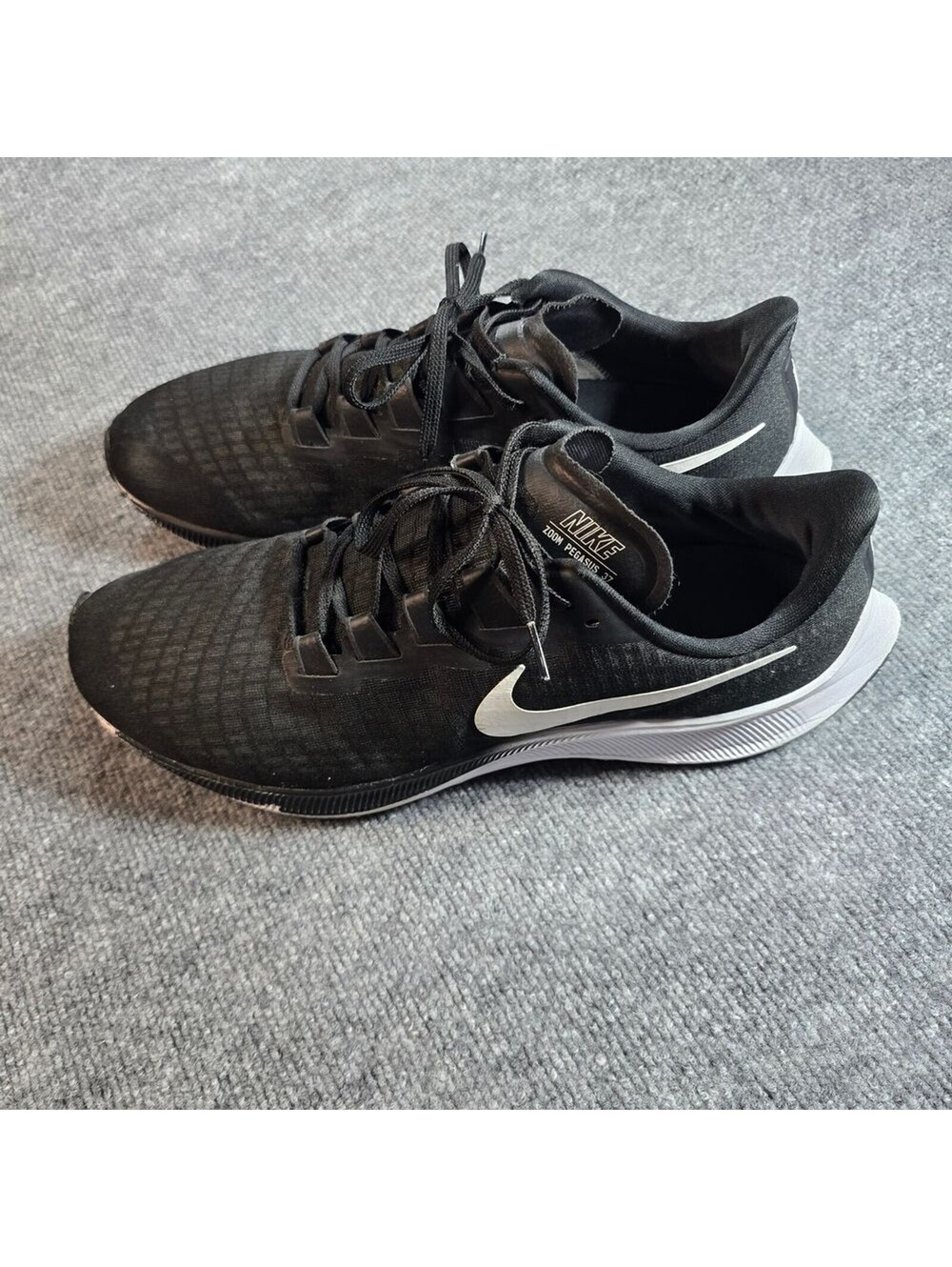 Nike Air Zoom Pegasus 37 Running Shoes Mens 14 Black White Athletic Sneakers